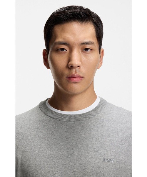 BOSS（ボス）の「コットンセーター ロゴエンブロイダリー（ニット/セーター・メンズ・ブラック/グレー・L/XXL/XL/S/XXXL/M）」の7枚目の写真