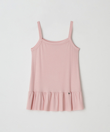 PENDANT RUFFLE LAYERED SLIM SLEEVELESS PINK