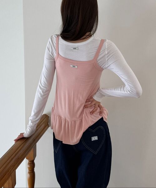 RONRON（ロンロン）の「PENDANT RUFFLE LAYERED SLIM SLEEVELESS PINK（Tシャツ/カットソー・レディース・その他・FREE）」の6枚目の写真