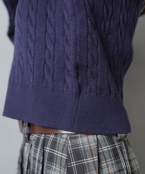 SPINNS（スピンズ）の「襟付き長袖ダブルジップカーディガン/エンブレム刺繍（カーディガン/ボレロ・レディース・アイボリー/ボルドー/ネイビー・ONESIZE）」の16枚目の写真