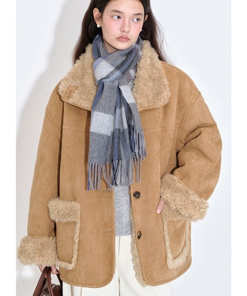 新品 4.2万 ジョセフアブード ヴィンテージ Fムートン テーラード ジャケット L 茶 【J45206】 JOSEPH ABBOUD 秋冬 メンズ ブルゾン