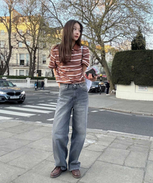 LOOSE FIT DENIM PANTS GREY