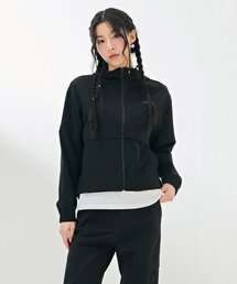 女性スポーティブフードジップアップ-DBRG4172C03