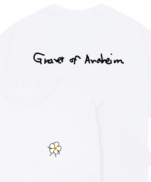 GRAVER（グレーバー）の「[UNISEX]図面フラワーバックロゴバンファルティ_ホワイト（Tシャツ/カットソー・レディース・その他・SMALL/MEDIUM/LARGE/X-LARGE）」の5枚目の写真