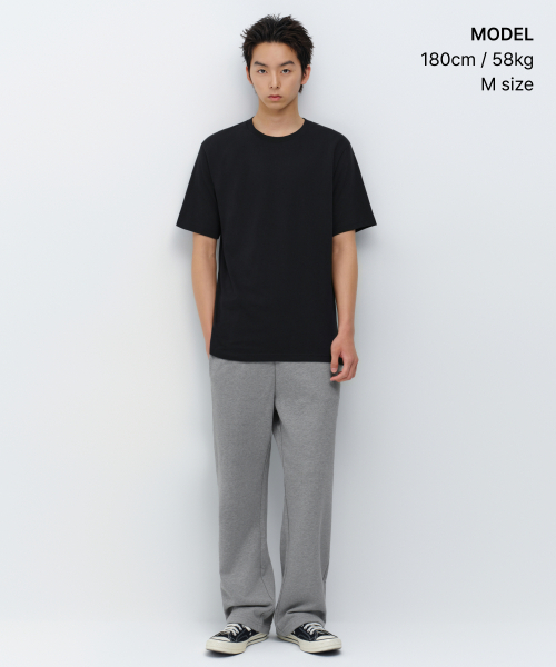 MUSINSA STANDARD（ムシンサスタンダード）の「レイヤードクルーネックTシャツ_通常丈 [ブラック]（Tシャツ/カットソー・メンズ・その他・SMALL/MEDIUM/LARGE/X-LARGE/XX-LARGE/X-SMALL）」の2枚目の写真