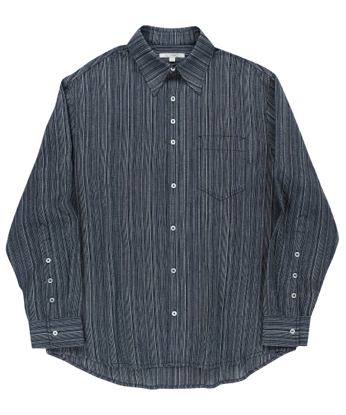 SLOWACID（スローアシッド）の「ストライプボタンシャツ [ネイビー]（シャツ/ブラウス・レディース・その他・LARGE/SMALL/MEDIUM）」の6枚目の写真