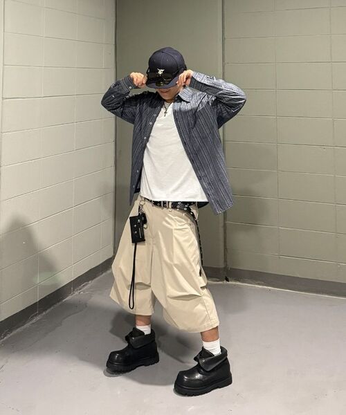 SLOWACID（スローアシッド）の「ストライプボタンシャツ [ネイビー]（シャツ/ブラウス・レディース・その他・LARGE/SMALL/MEDIUM）」の4枚目の写真