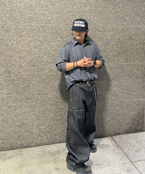 SLOWACID（スローアシッド）の「ストライプボタンシャツ [ネイビー]（シャツ/ブラウス・レディース・その他・LARGE/SMALL/MEDIUM）」の5枚目の写真