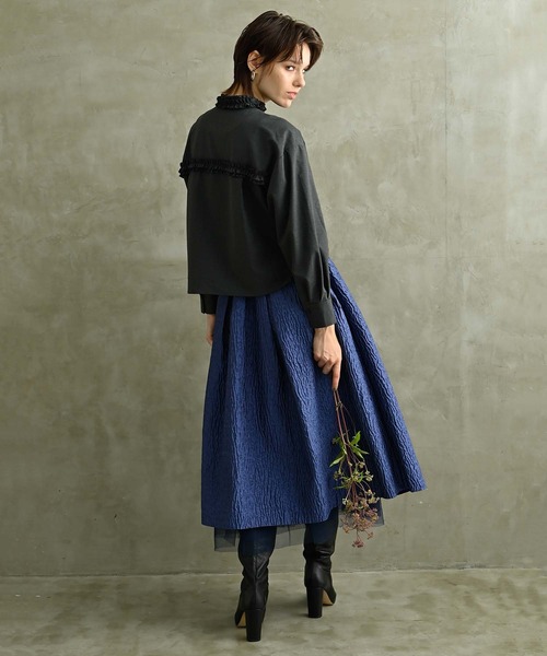 RAW FUDGE（ローファッジ）の「フリルラインブラウス（シャツ/ブラウス・レディース・ブラック/チャコールグレー・M）」の7枚目の写真