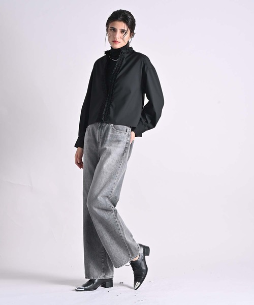 RAW FUDGE（ローファッジ）の「フリルラインブラウス（シャツ/ブラウス・レディース・ブラック/チャコールグレー・M）」の12枚目の写真