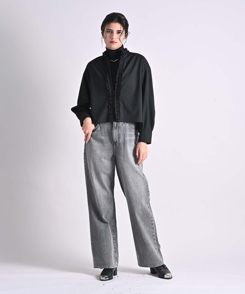 RAW FUDGE（ローファッジ）の「フリルラインブラウス（シャツ/ブラウス・レディース・ブラック/チャコールグレー・M）」の11枚目の写真