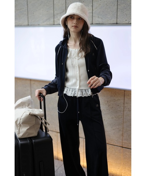 Rirandture(リランドチュール)の「クロップドラインフーディー(Tシャツ/カットソー・レディース・ネイビー・1/2)」の3枚目の写真