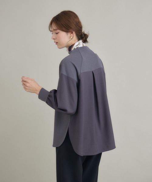 KATHARINE ROSS（キャサリンロス）の「【KATHARINE ROSS】モックネックダンボールプルオーバー（Tシャツ/カットソー・レディース・チャコールグレー/ベージュ・MEDIUM）」の8枚目の写真