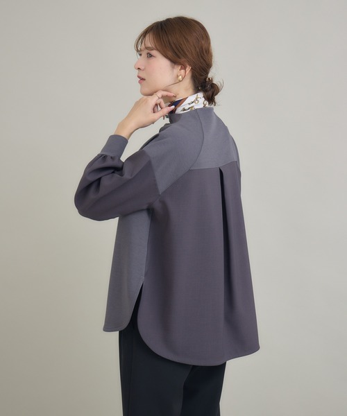 KATHARINE ROSS（キャサリンロス）の「【KATHARINE ROSS】モックネックダンボールプルオーバー（Tシャツ/カットソー・レディース・チャコールグレー/ベージュ・MEDIUM）」の9枚目の写真