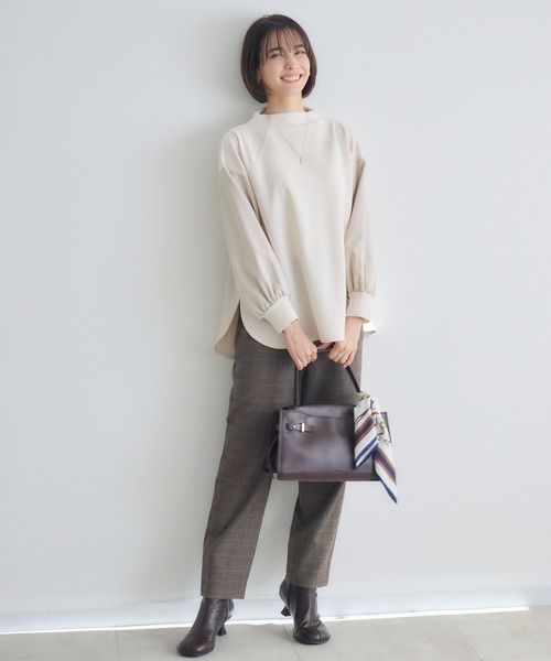 KATHARINE ROSS（キャサリンロス）の「【KATHARINE ROSS】モックネックダンボールプルオーバー（Tシャツ/カットソー・レディース・チャコールグレー/ベージュ・MEDIUM）」の10枚目の写真