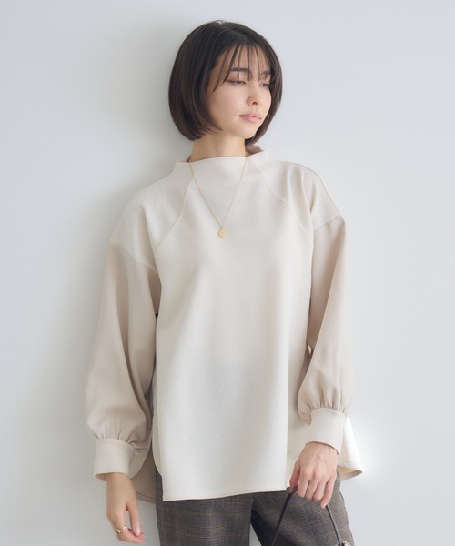 KATHARINE ROSS（キャサリンロス）の「【KATHARINE ROSS】モックネックダンボールプルオーバー（Tシャツ/カットソー・レディース・チャコールグレー/ベージュ・MEDIUM）」の13枚目の写真