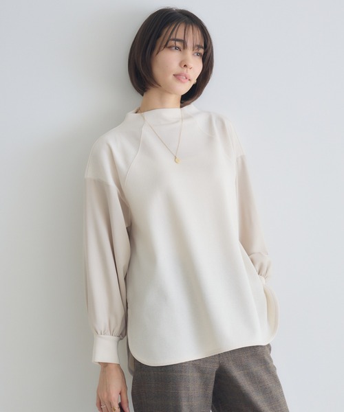 KATHARINE ROSS（キャサリンロス）の「【KATHARINE ROSS】モックネックダンボールプルオーバー（Tシャツ/カットソー・レディース・チャコールグレー/ベージュ・MEDIUM）」の14枚目の写真