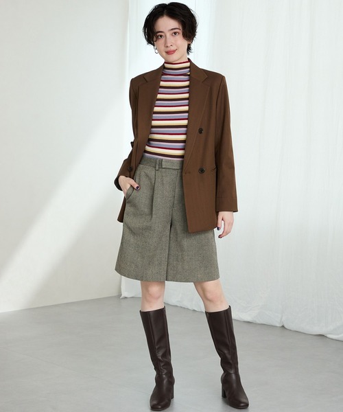 ORiental TRaffic（オリエンタルトラフィック）の「【 美脚 】 スクエアトゥ チャンキー ヒール ロングブーツ /51501 太め（ブーツ・レディース・ブラック/ブラウン・S/M/L/LL/SS/3L）」の18枚目の写真