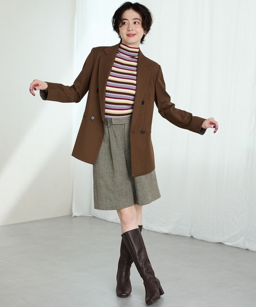 ORiental TRaffic（オリエンタルトラフィック）の「【 美脚 】 スクエアトゥ チャンキー ヒール ロングブーツ /51501 太め（ブーツ・レディース・ブラック/ブラウン・S/M/L/LL/SS/3L）」の19枚目の写真