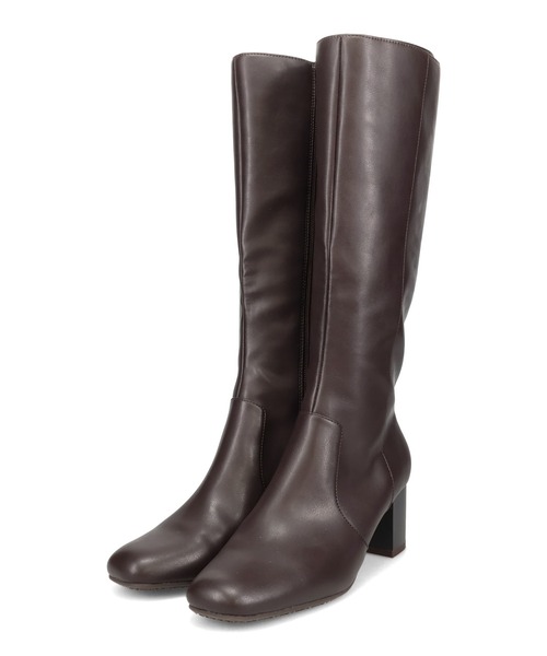 ORiental TRaffic（オリエンタルトラフィック）の「【 美脚 】 スクエアトゥ チャンキー ヒール ロングブーツ /51501 太め（ブーツ・レディース・ブラック/ブラウン・S/M/L/LL/SS/3L）」の10枚目の写真