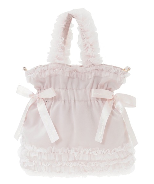 Maison de FLEUR（メゾンドフルール）の「チュールフリルダブルリボン2Wayトート（トートバッグ・レディース・ブラック/グレー/ピンク・FREE）」の6枚目の写真