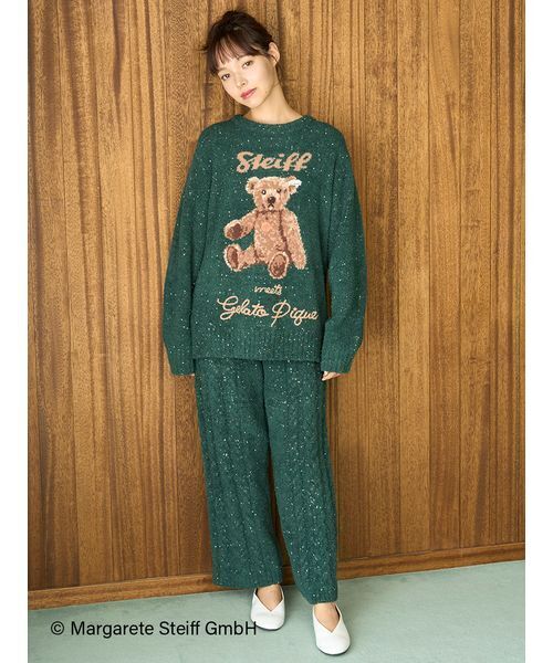 ジェラピケ パウダーネップジャガードプルオーバー ネップアランロングパンツ セール】【Steiff】パウダーネップアランロングパンツ（ルームウェア