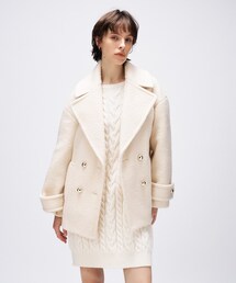 ✧︎新品✧︎ジャス　スタンダードPコート　ホワイト　S シャギースタンドカラーミドルコート – amr.