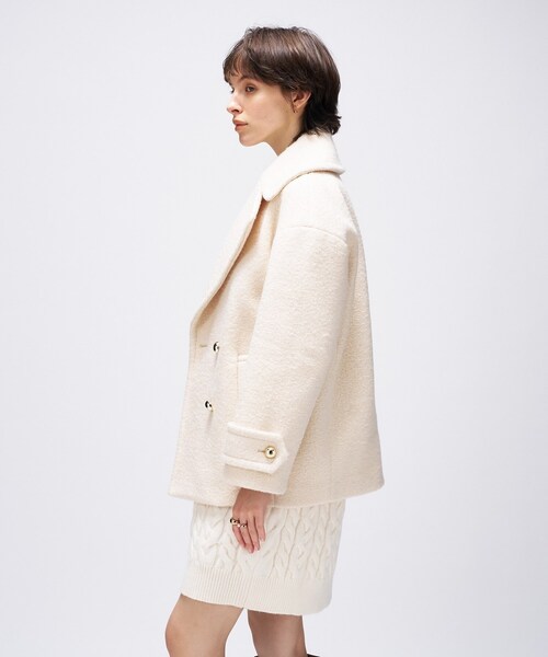 cloenc（クロエンス）の「ループメルトンPコート（ピーコート・レディース・オフホワイト/ベージュ/ネイビー・01/02/03）」の9枚目の写真