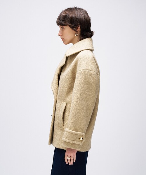 cloenc（クロエンス）の「ループメルトンPコート（ピーコート・レディース・オフホワイト/ベージュ/ネイビー・01/02/03）」の14枚目の写真