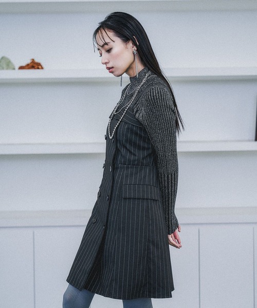 セール】2Pストライプジャケット＊ミニキャミワンピース(HARE