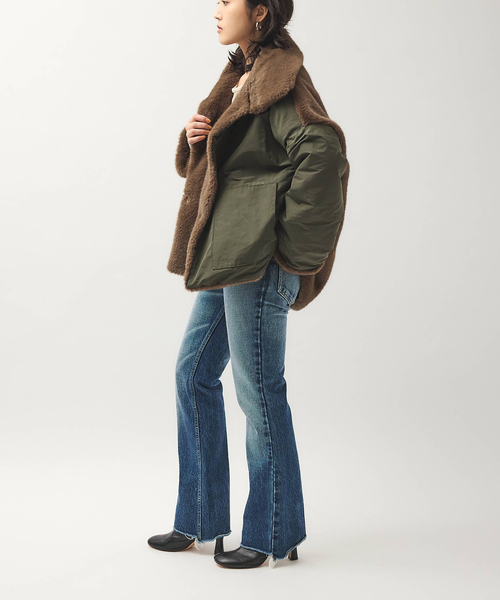 collection PRIVEE?(コレクションプリヴェ)の「【COLLECTION PRIVEE?】 WOMAN ECO-FUR JACKET:ジャケット(その他アウター・レディース・カーキ・42)」の3枚目の写真