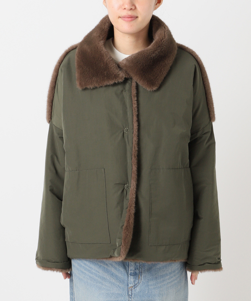 collection PRIVEE?(コレクションプリヴェ)の「【COLLECTION PRIVEE?】 WOMAN ECO-FUR JACKET:ジャケット(その他アウター・レディース・カーキ・42)」の7枚目の写真