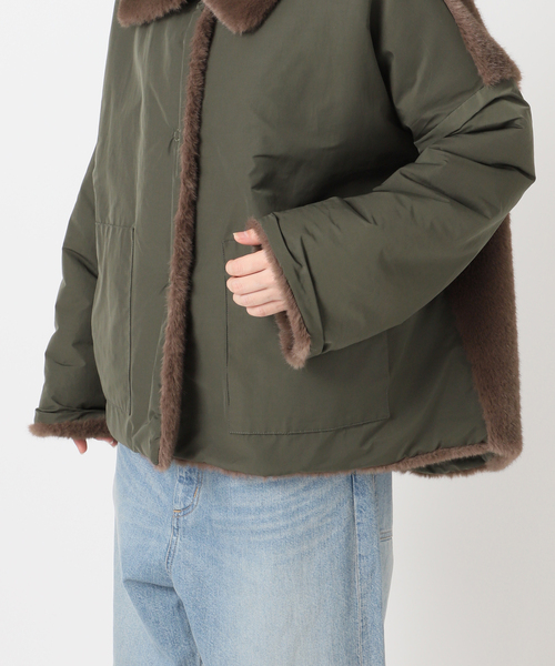collection PRIVEE?(コレクションプリヴェ)の「【COLLECTION PRIVEE?】 WOMAN ECO-FUR JACKET:ジャケット(その他アウター・レディース・カーキ・42)」の12枚目の写真