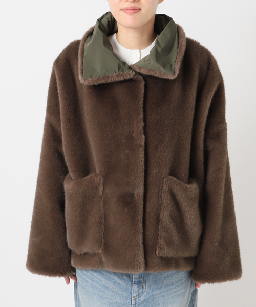 collection PRIVEE?(コレクションプリヴェ)の「【COLLECTION PRIVEE?】 WOMAN ECO-FUR JACKET:ジャケット(その他アウター・レディース・カーキ・42)」の16枚目の写真