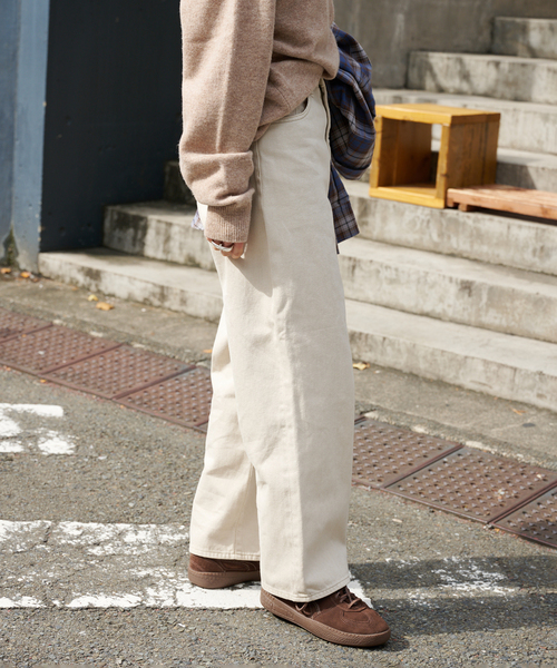 OUTDOOR PRODUCTS（アウトドアプロダクツ）の「ULTフェードデニムハイライズルーズ5PKT（デニムパンツ・レディース・キャメル/アイボリー・38/36/34）」の5枚目の写真