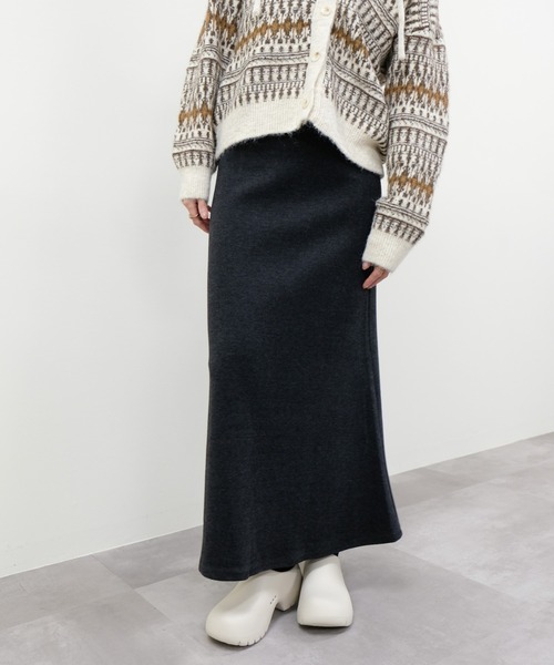 DOLLUPOOPS（ドールアップウップス）の「ストレッチフラノマーメイドスカート（スカート・レディース・チャコールグレー/オフホワイト/ブラック・FREE）」の3枚目の写真