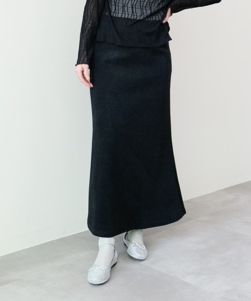 DOLLUPOOPS（ドールアップウップス）の「ストレッチフラノマーメイドスカート（スカート・レディース・チャコールグレー/オフホワイト/ブラック・FREE）」の2枚目の写真
