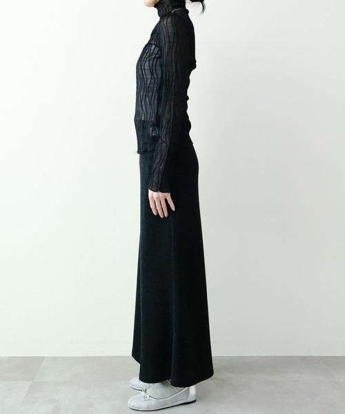 DOLLUPOOPS（ドールアップウップス）の「ストレッチフラノマーメイドスカート（スカート・レディース・チャコールグレー/オフホワイト/ブラック・FREE）」の16枚目の写真