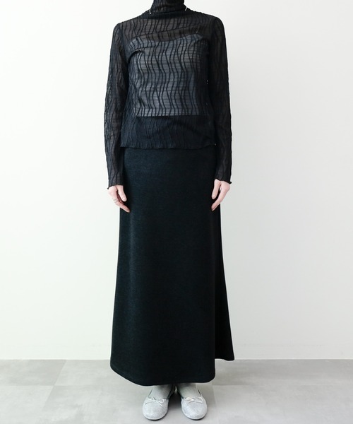 DOLLUPOOPS（ドールアップウップス）の「ストレッチフラノマーメイドスカート（スカート・レディース・チャコールグレー/オフホワイト/ブラック・FREE）」の15枚目の写真