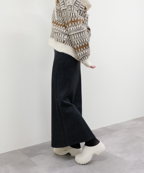 DOLLUPOOPS（ドールアップウップス）の「ストレッチフラノマーメイドスカート（スカート・レディース・チャコールグレー/オフホワイト/ブラック・FREE）」の13枚目の写真