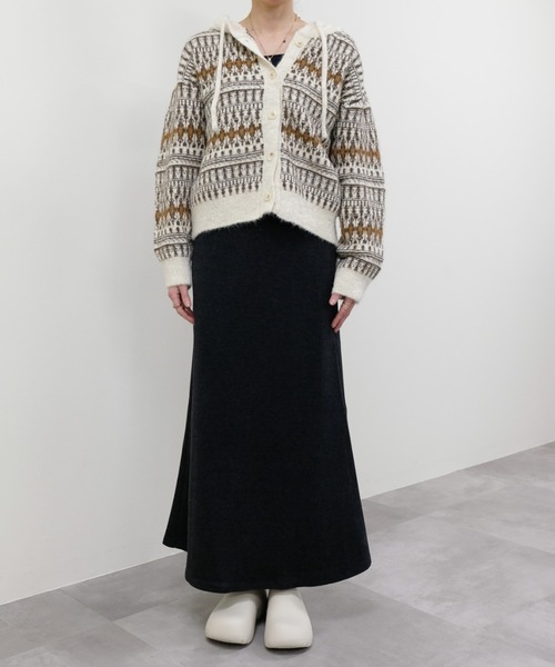 DOLLUPOOPS（ドールアップウップス）の「ストレッチフラノマーメイドスカート（スカート・レディース・チャコールグレー/オフホワイト/ブラック・FREE）」の10枚目の写真