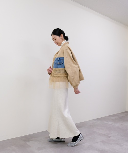 DOLLUPOOPS（ドールアップウップス）の「ストレッチフラノマーメイドスカート（スカート・レディース・チャコールグレー/オフホワイト/ブラック・FREE）」の20枚目の写真