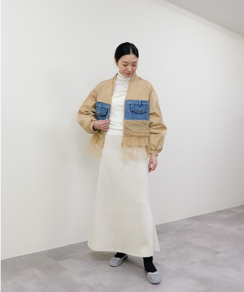 DOLLUPOOPS（ドールアップウップス）の「ストレッチフラノマーメイドスカート（スカート・レディース・チャコールグレー/オフホワイト/ブラック・FREE）」の21枚目の写真