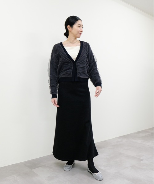 DOLLUPOOPS（ドールアップウップス）の「ストレッチフラノマーメイドスカート（スカート・レディース・チャコールグレー/オフホワイト/ブラック・FREE）」の19枚目の写真