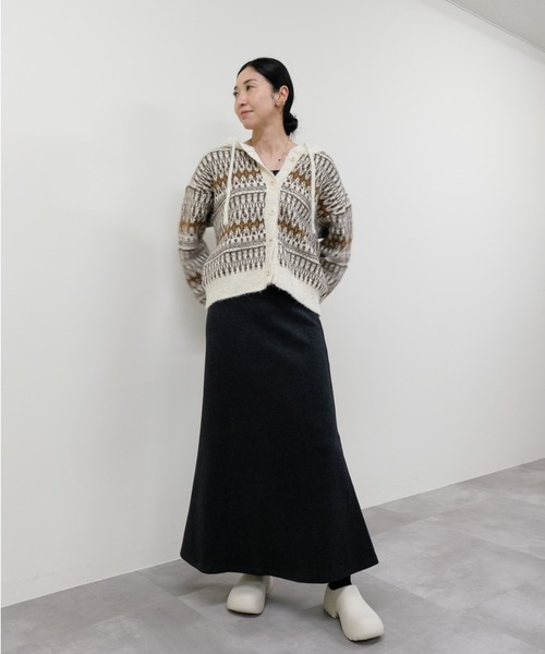 DOLLUPOOPS（ドールアップウップス）の「ストレッチフラノマーメイドスカート（スカート・レディース・チャコールグレー/オフホワイト/ブラック・FREE）」の18枚目の写真