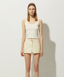 LEATHER SHORTS_CREAM