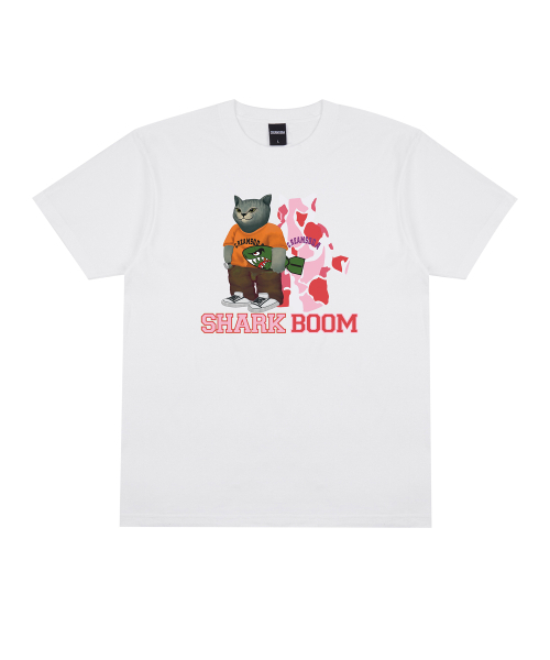CREAM SODA LAB(クリームソーダラボ)の「シャークブーム グレー カモ 半袖Tシャツ ホワイト ピンク(Tシャツ/カットソー・レディース・その他・MEDIUM/LARGE/X-LARGE/XX-LARGE)」の1枚目の写真