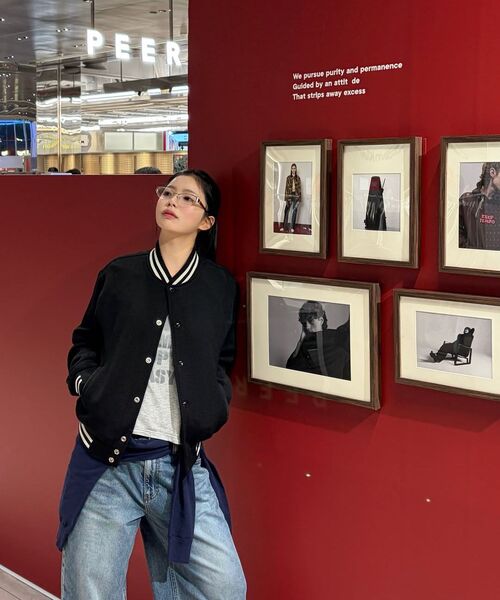 ROLLINGSTUDIOS（ローリングスタジオ）の「VARSITY JACKET WOOL BLACK（スタジャン・メンズ・その他・SMALL）」の3枚目の写真