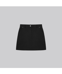 Signature cotton mini skirt_Black