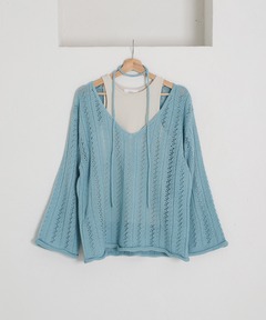 セール】デコラティブリブニットチルデンセーター（ニット/セーター